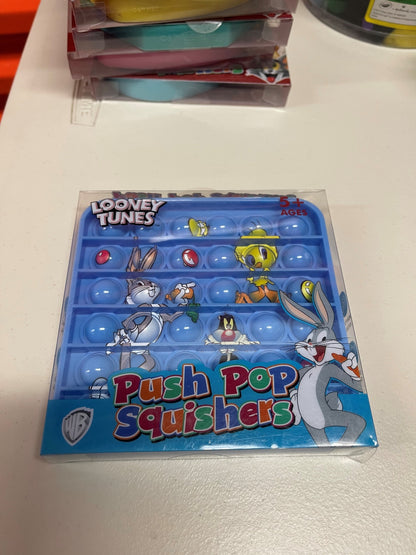 Looney Tunes  Push Pop Squishies Squishers Backpack Fidget Toy SQ BLUE
