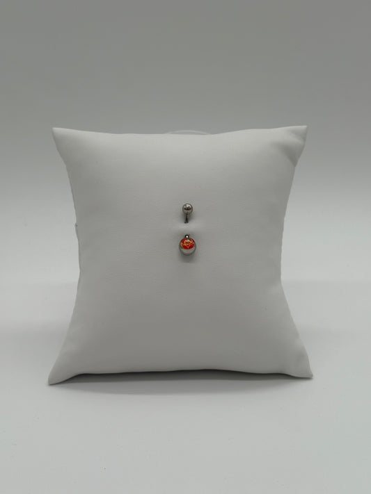 Titanium Flower Logo Belly Button Ring