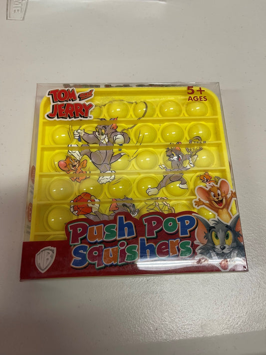 TOM AND JERRY  Push Pop Squishies Squishers Backpack Fidget Toy YELLOW SQ