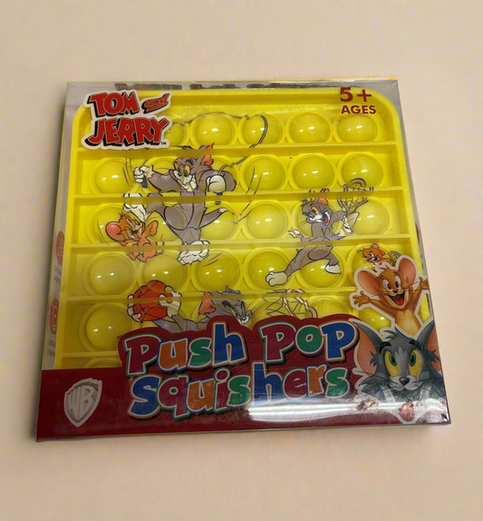 TOM AND JERRY  Push Pop Squishies Squishers Backpack Fidget Toy YELLOW SQ