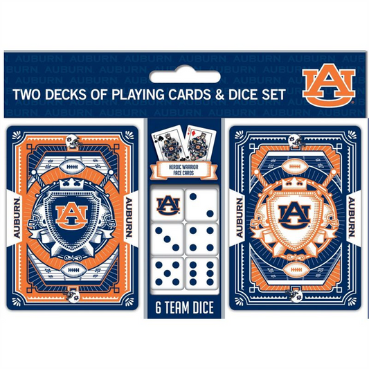 MasterPieces NCAA Auburn Tigers 2-Pack Playing Cards & Dice Set – Officially Licensed
