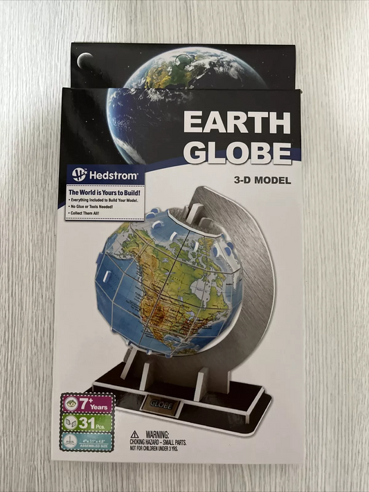 New Sealed Hedstrom Earth Globe Puzzle 3D Model