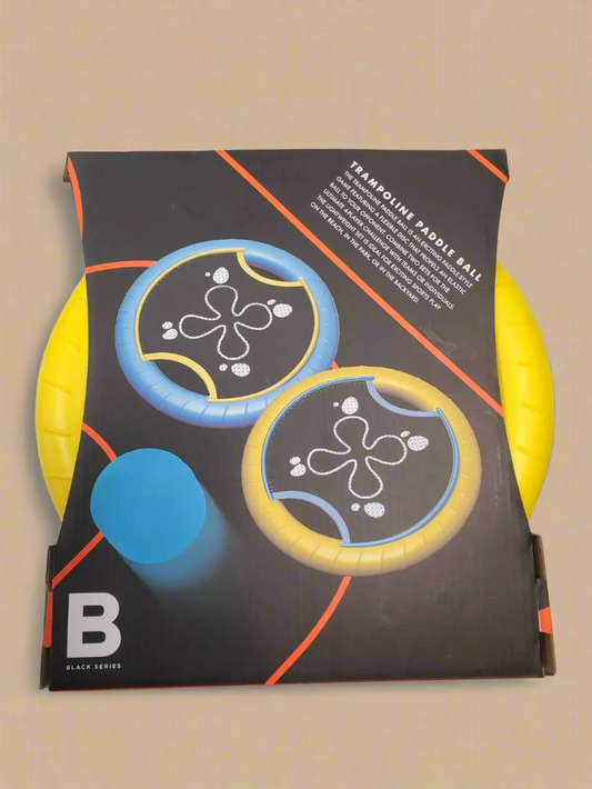 Black Series Trampoline Paddle Ball Outdoor Game 2 Sport Discs & Ball - 1C