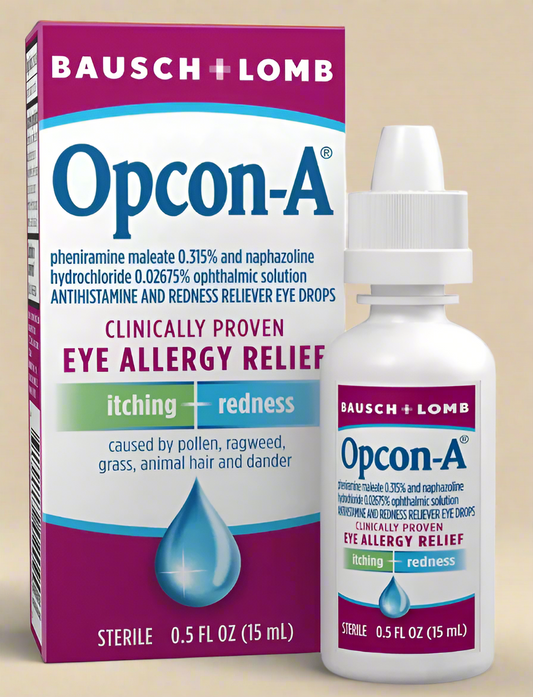Opcon-A® Eye Allergy Relief Drops by Bausch + Lomb – 0.5 fl oz (15 mL)