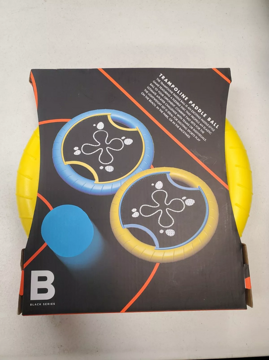 Black Series Trampoline Paddle Ball Outdoor Game 2 Sport Discs & Ball - 1C