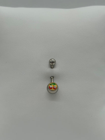Titanium Cherries Logo Belly Button Ring