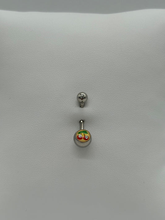 Titanium Cherries Logo Belly Button Ring
