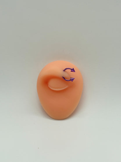 Light Purple Titanium Spiral Horseshoe Piercing Ring – 5mm Cone