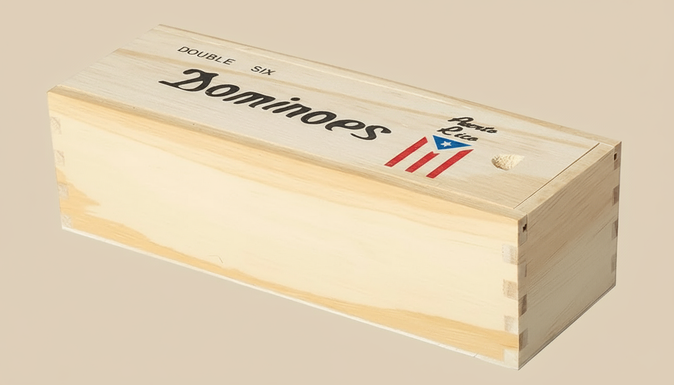 Artisan Owl Puerto Rico Double Six Dominoes Set with Wooden Storage Box