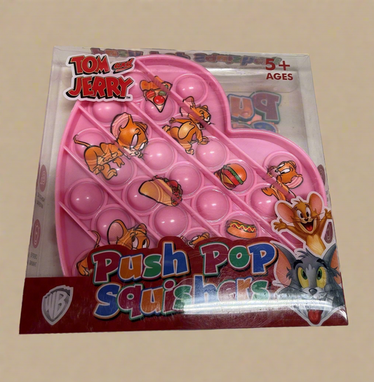 TOM AND JERRY  Push Pop Squishies Squishers Backpack Fidget Toy PINK HEART