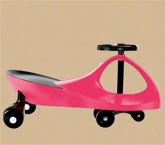 Zigzag Cars Pink Push & Pedal Ride-On for Toddlers & Kids