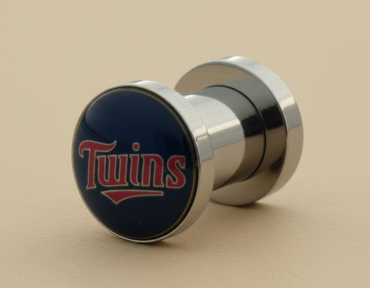 Licensed MLB Minnesota Twins Screw-On Fit Surgical Steel 2G 6mm Ear Plugs Flesh Tunnels Earlets