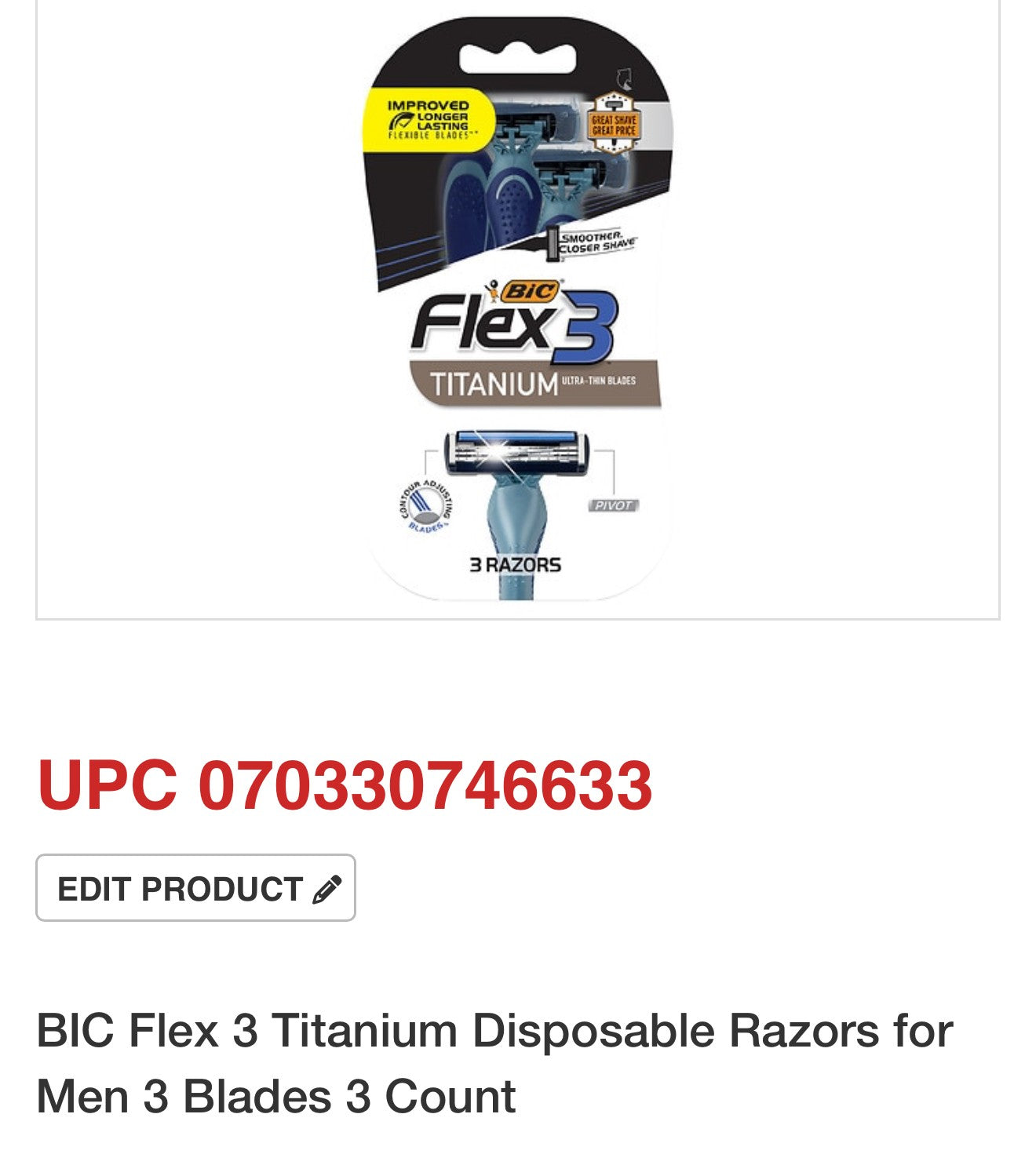 BIC Flex 3 Titanium Disposable Razors for Men – 3 Count