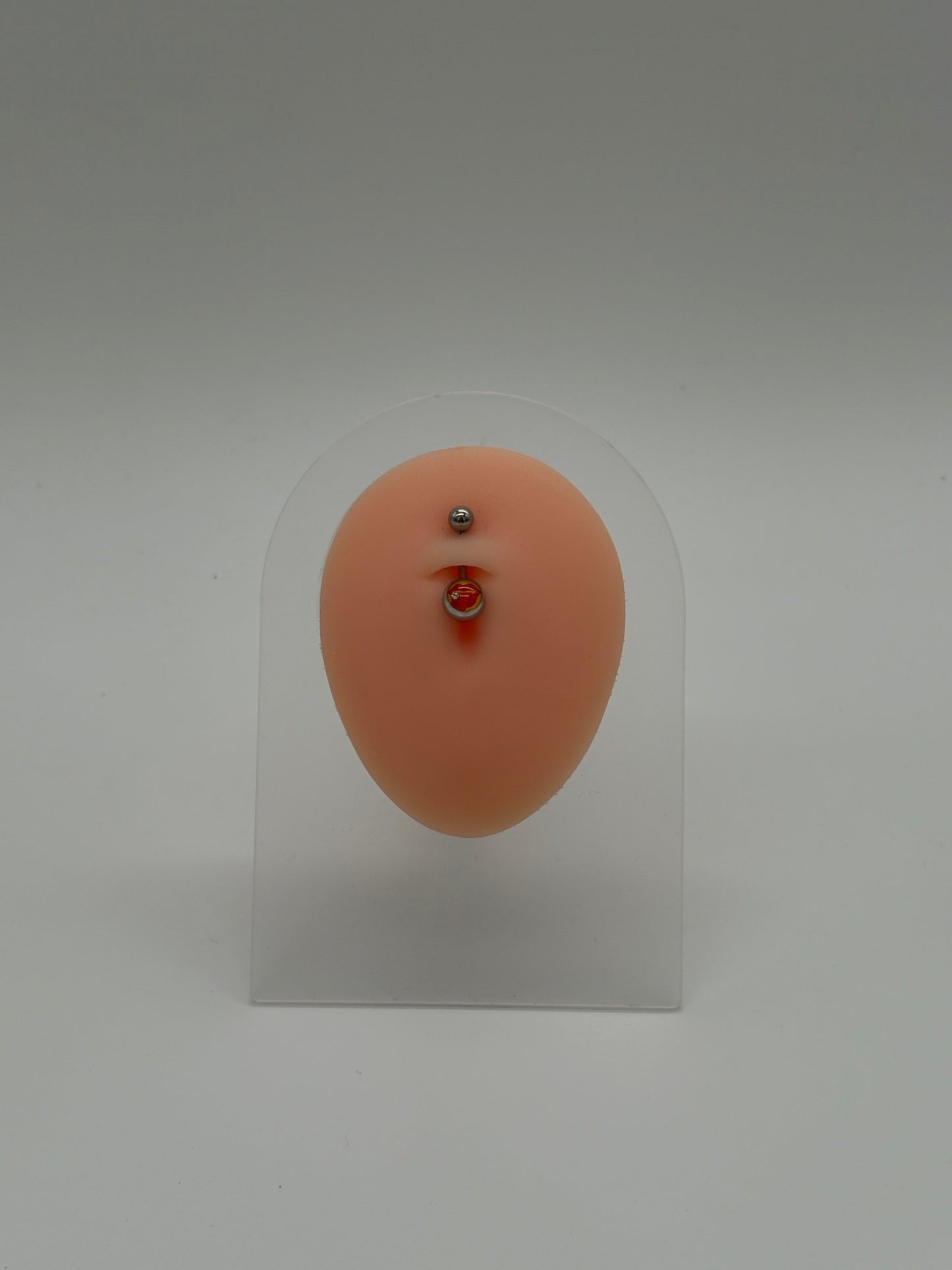 Titanium Mouth and Tongue Logo Belly Button Ring