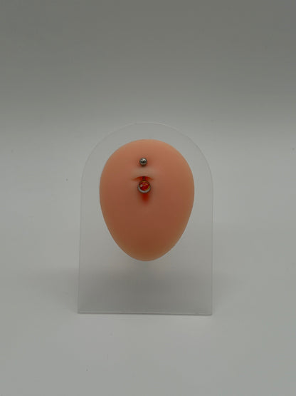 Titanium Mouth and Tongue Logo Belly Button Ring