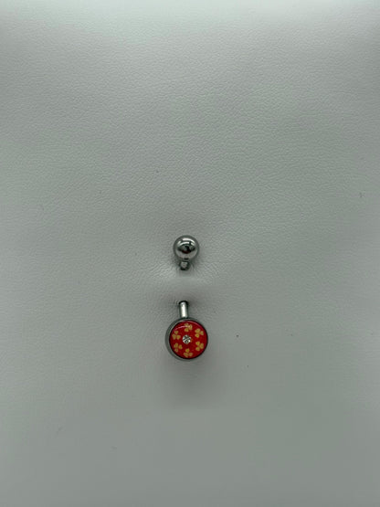 Titanium Ladybug Logo Belly Button Ring