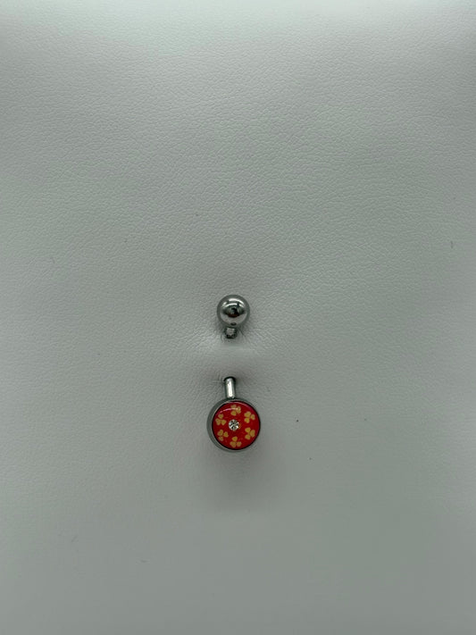 Titanium Ladybug Logo Belly Button Ring