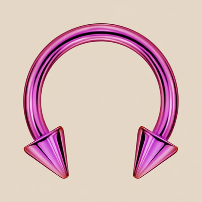 Chrome Pink Titanium Horseshoe Piercing Ring – 5mm Cone