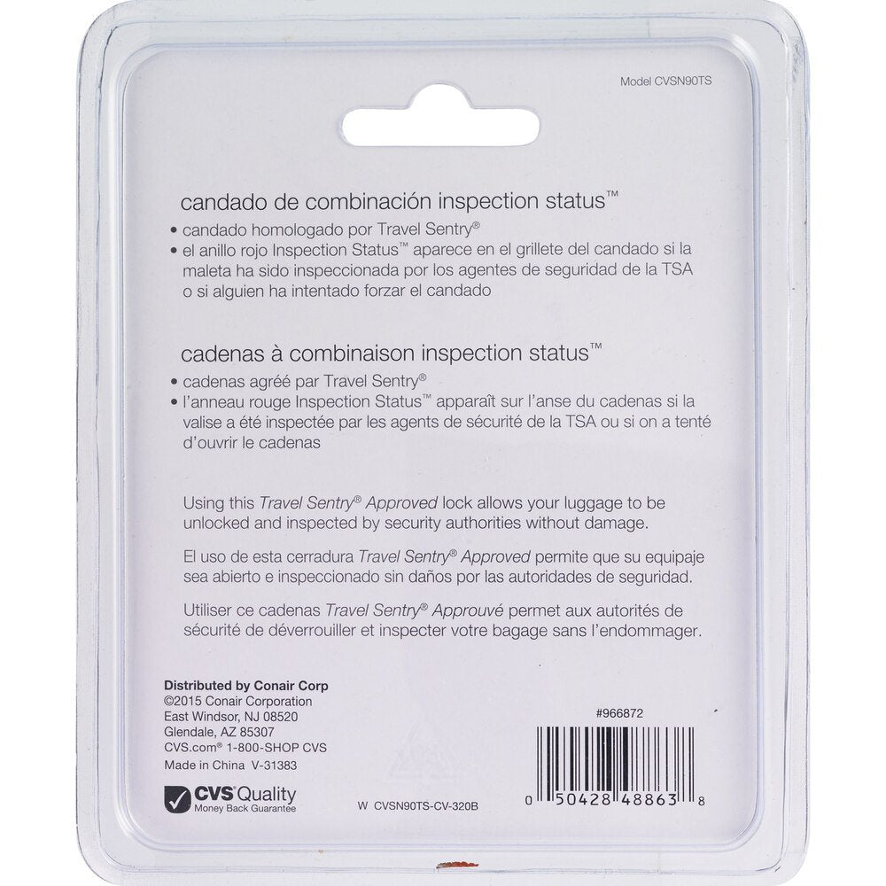 Inspection Status Combination Lock – 1.7 oz (Lite Blue Only)
