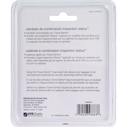 Inspection Status Combination Lock – 1.7 oz (Lite Blue Only)