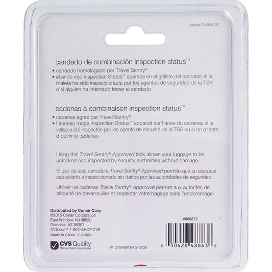 Inspection Status Combination Lock – 1.7 oz (Lite Blue Only)