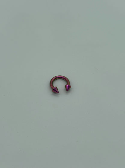 Chrome Pink Titanium Horseshoe Piercing Ring – 5mm Cone