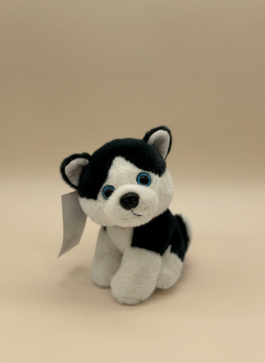 Black and White Husky Small Plush Toy – Cute Puppy Stuffed Animal Doll