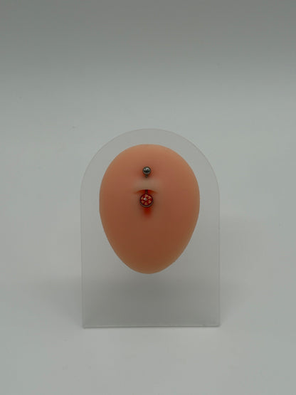 Titanium Ladybug Logo Belly Button Ring