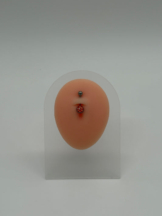 Titanium Ladybug Logo Belly Button Ring