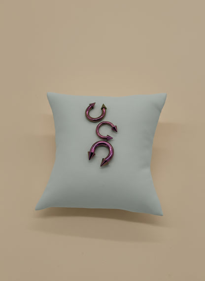 XL Chrome Pink Titanium Horseshoe Piercing Ring – 5mm Cone