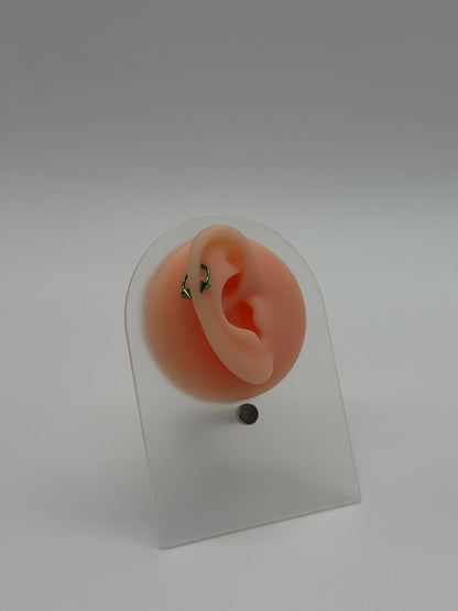 Light Green Titanium Horseshoe Piercing Ring – 5mm Cone