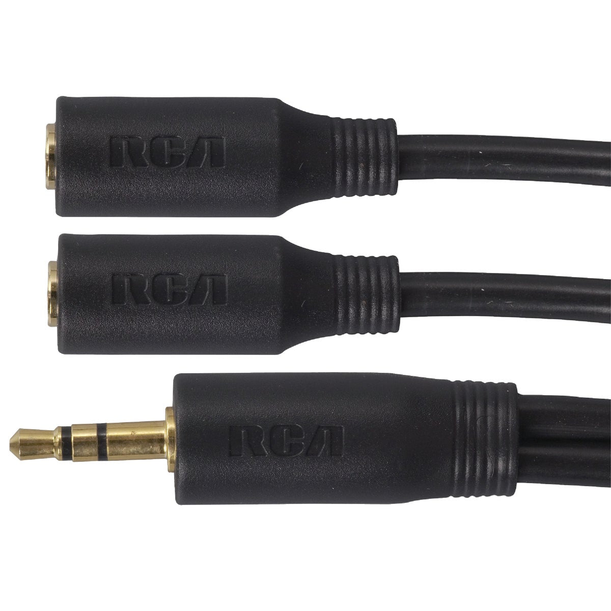 RCA 3-Inch Single 3.5mm Male to Dual 3.5mm Female Y-Adapter