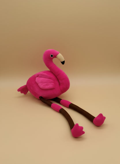 Soft Plush Pink Flamingo Stuffed Animal Toy – Medium Size (10" to 14")