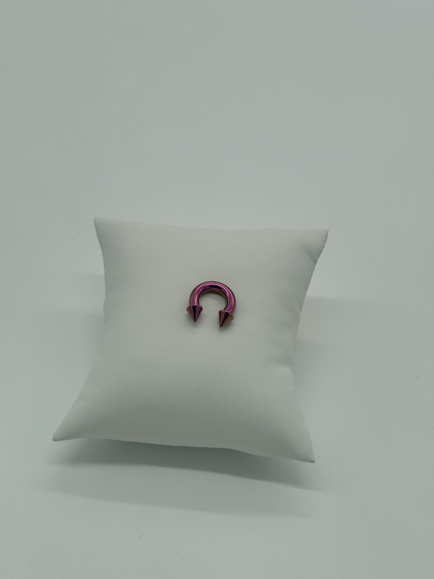 XL Chrome Pink Titanium Horseshoe Piercing Ring – 5mm Cone