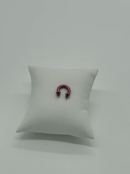 XL Chrome Pink Titanium Horseshoe Piercing Ring – 5mm Cone