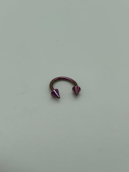 Light Purple Titanium Horseshoe Piercing Ring – 5mm Cone