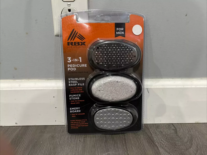LOMIMEN 3-N-1 PEDICURE POD 3 STEP SYSTEM TO CLEAN BUFF  FILE AND SMOOTH FEET TO PERFECTION