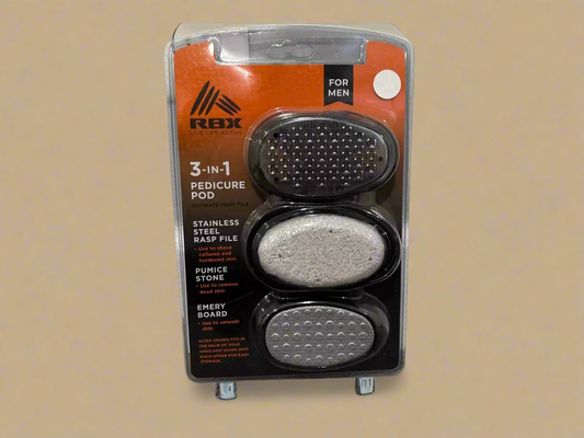 LOMIMEN 3-N-1 PEDICURE POD 3 STEP SYSTEM TO CLEAN BUFF  FILE AND SMOOTH FEET TO PERFECTION