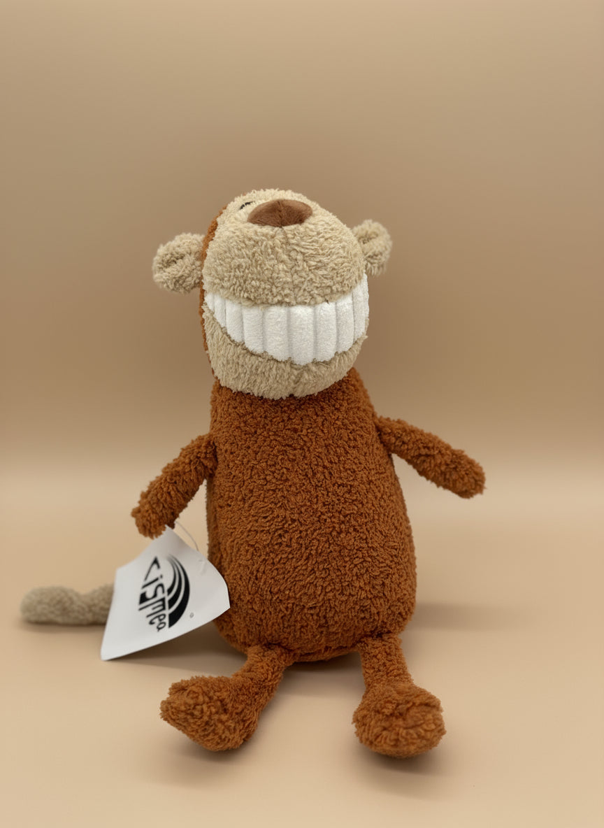 Soft Plush Smiling Monkey Stuffed Animal Toy – Medium Size (10" to 14")