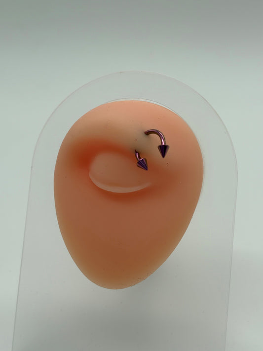 Light Purple Titanium Horseshoe Piercing Ring – 5mm Cone