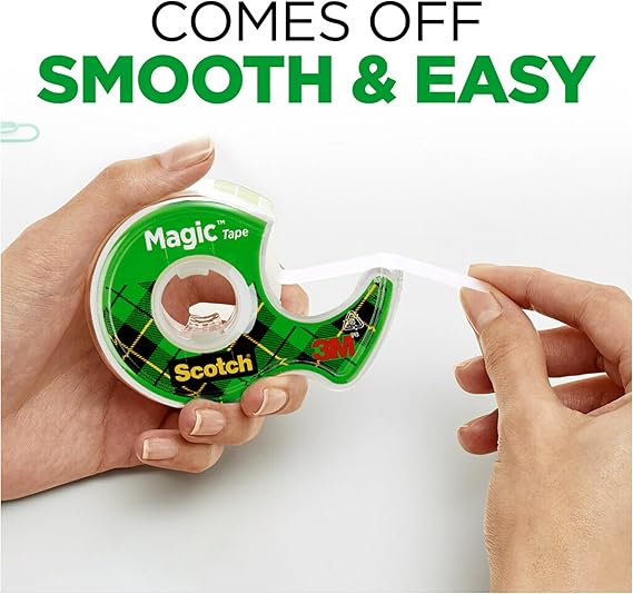 Scotch Magic Tape with Dispenser – 3/4 Inch, Matte Finish, 4 Rolls