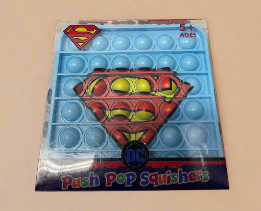 SUPERMAN Push Pop Squishies Squishers Backpack Fidget Toy PINK CIRCLE