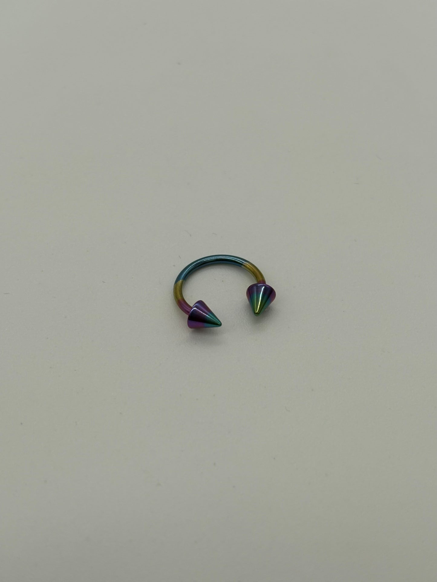 Blue Purple Titanium Horseshoe Piercing Ring – 5mm Cone