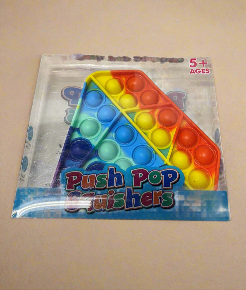 DIAMOND Push Pop Squishies Squishers Backpack Fidget Toy PINK CIRCLE
