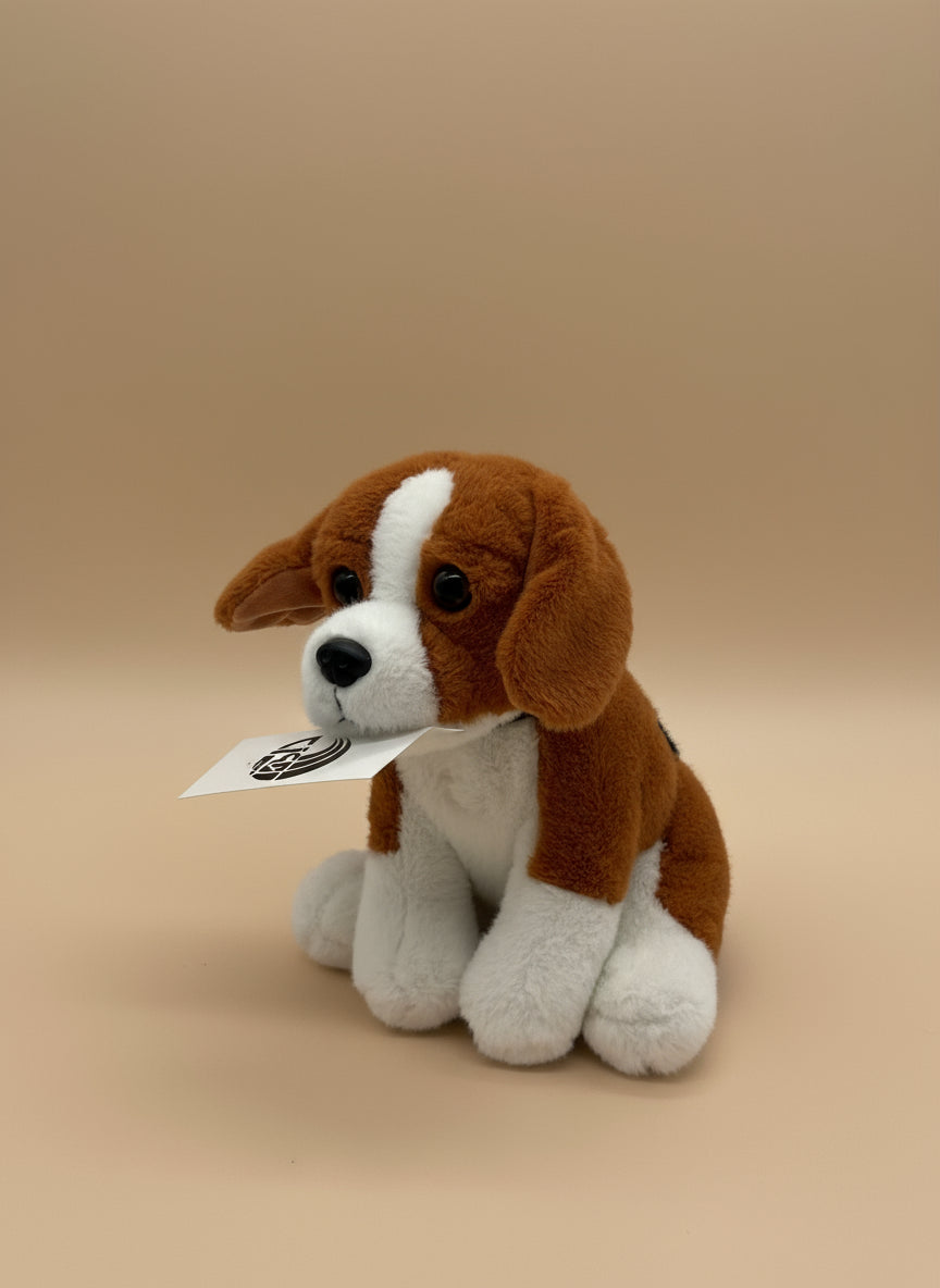 St. Bernard Sitting Plush Toy – Small Cute Puppy Stuffed Animal