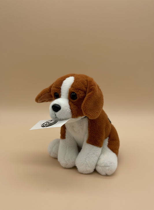 St. Bernard Sitting Plush Toy – Small Cute Puppy Stuffed Animal