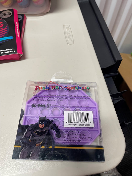 BATMAN Push Pop Squishies Squishers Backpack Fidget Toy PINK CIRCLE