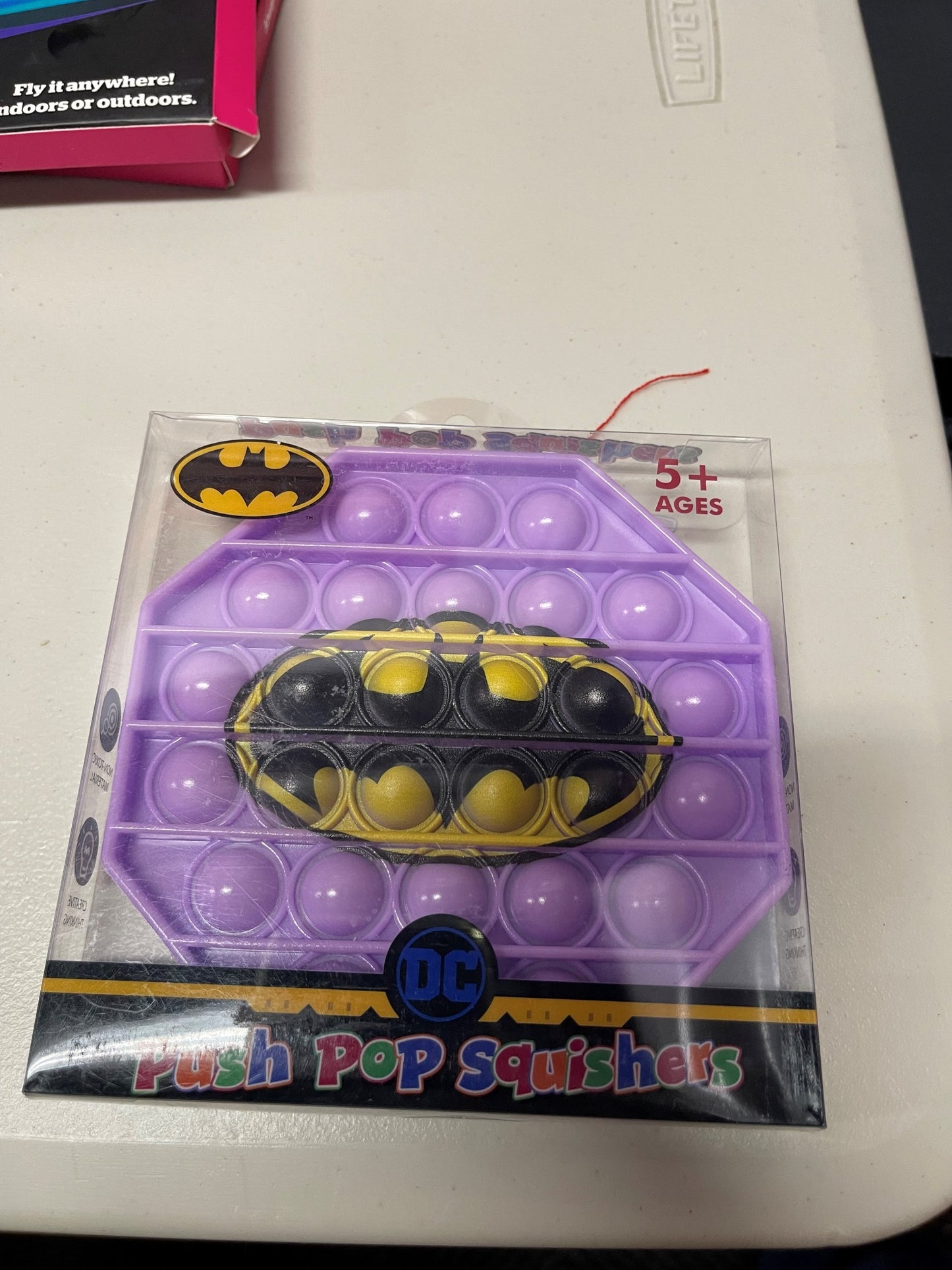 BATMAN Push Pop Squishies Squishers Backpack Fidget Toy PINK CIRCLE