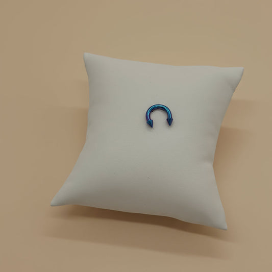 Large Blue Purple Titanium Horseshoe Piercing Ring – 5mm Cone