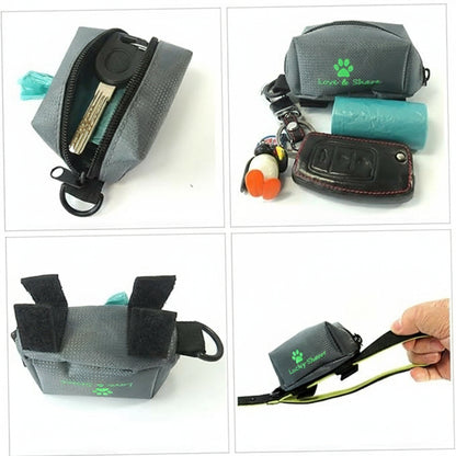 Hands-Free Dog Waste Bag Holder – Grey Poop Pouch for Walks, Runs & Hikes